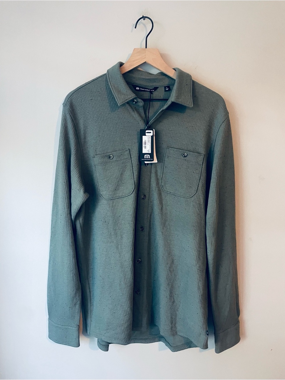 Travis Mathew Cloud Button Down Waffle Shirt NWT